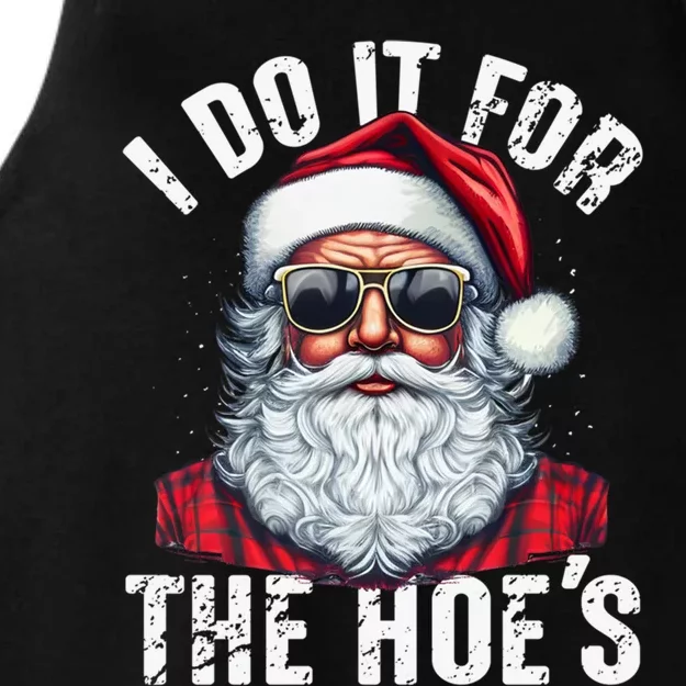 I Do It For The Hoes Funny Santa Claus Face Sunglasses Xmas Funny Gift Ladies Tri-Blend Wicking Tank