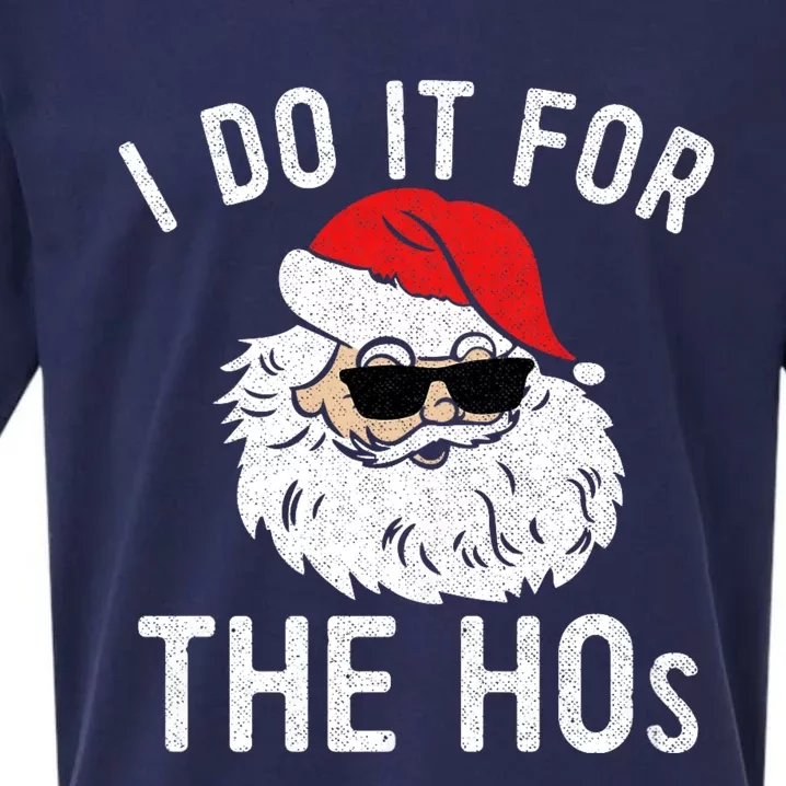 I Do It For The Hos Christmas In July Santa Claus Sueded Cloud Jersey T-Shirt