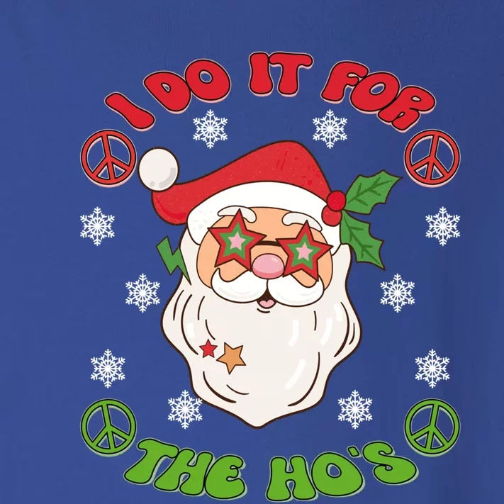 I Do It For The Ho's Groovy Christmas Santa Claus Face Cute Gift Toddler Long Sleeve Shirt