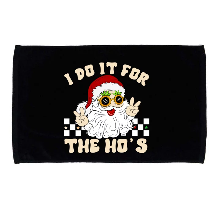 I Do It For The Hos Hippy Peace Santa Claus Christmas Microfiber Hand Towel