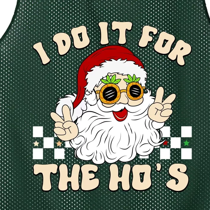 I Do It For The Hos Hippy Peace Santa Claus Christmas Mesh Reversible Basketball Jersey Tank