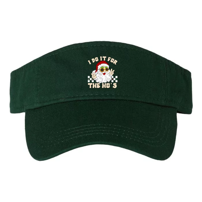 I Do It For The Hos Hippy Peace Santa Claus Christmas Valucap Bio-Washed Visor