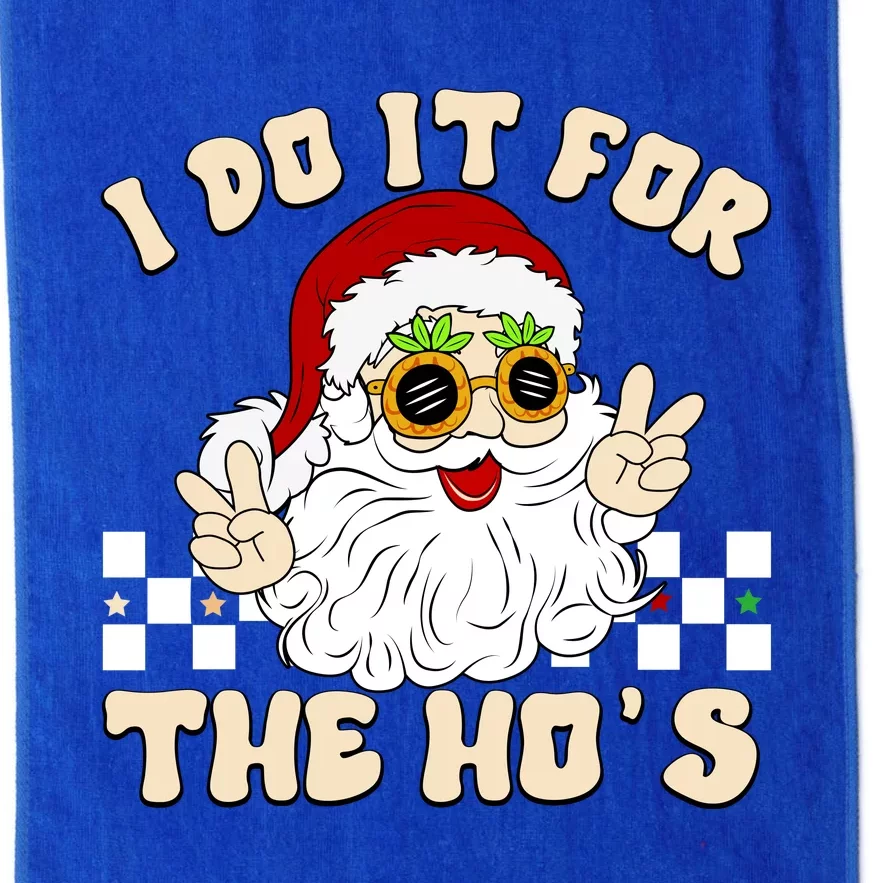 I Do It For The Hos Hippy Peace Santa Claus Christmas Platinum Collection Golf Towel