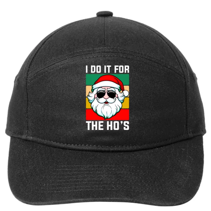 I Do It For The Hos Santa Claus Shades Funny Christmas 7-Panel Snapback Hat