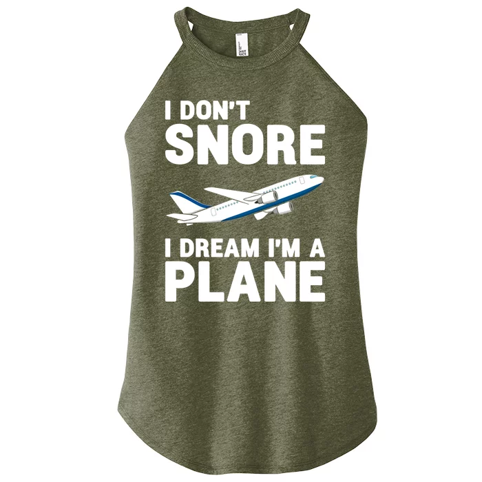 I Dream Im A Plane Funny Airplane Pilot Aviation Crew Great Gift Women’s Perfect Tri Rocker Tank