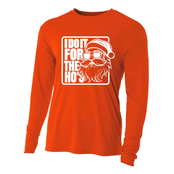 I Do It For The Hos Santa Claus Shades St Nick Christmas Cooling Performance Long Sleeve Crew