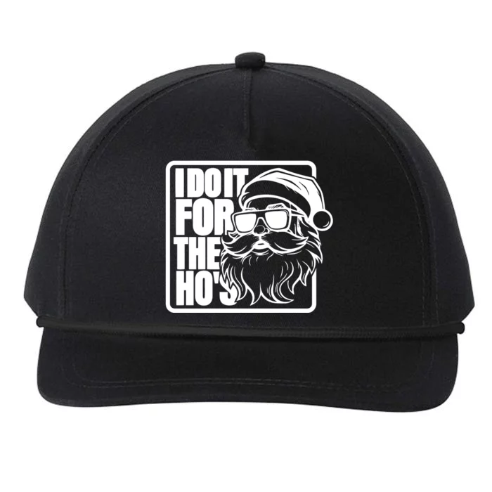 I Do It For The Hos Santa Claus Shades St Nick Christmas Snapback Five-Panel Rope Hat