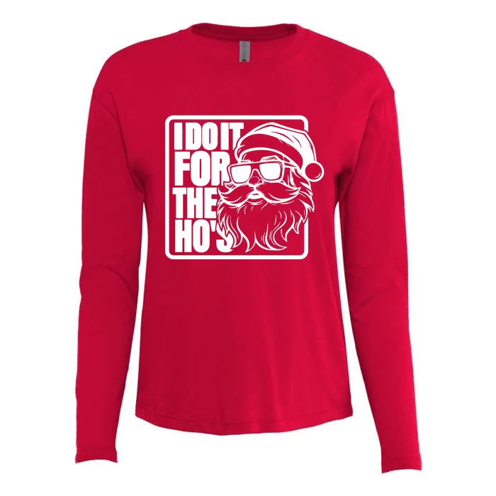 I Do It For The Hos Santa Claus Shades St Nick Christmas Womens Cotton Relaxed Long Sleeve T-Shirt