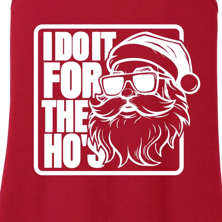 I Do It For The Hos Santa Claus Shades St Nick Christmas Ladies Essential Tank