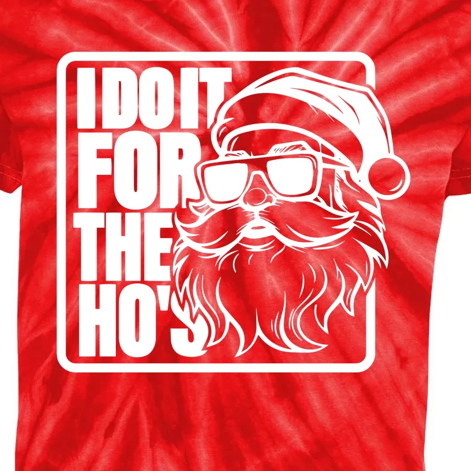 I Do It For The Hos Santa Claus Shades St Nick Christmas Kids Tie-Dye T-Shirt