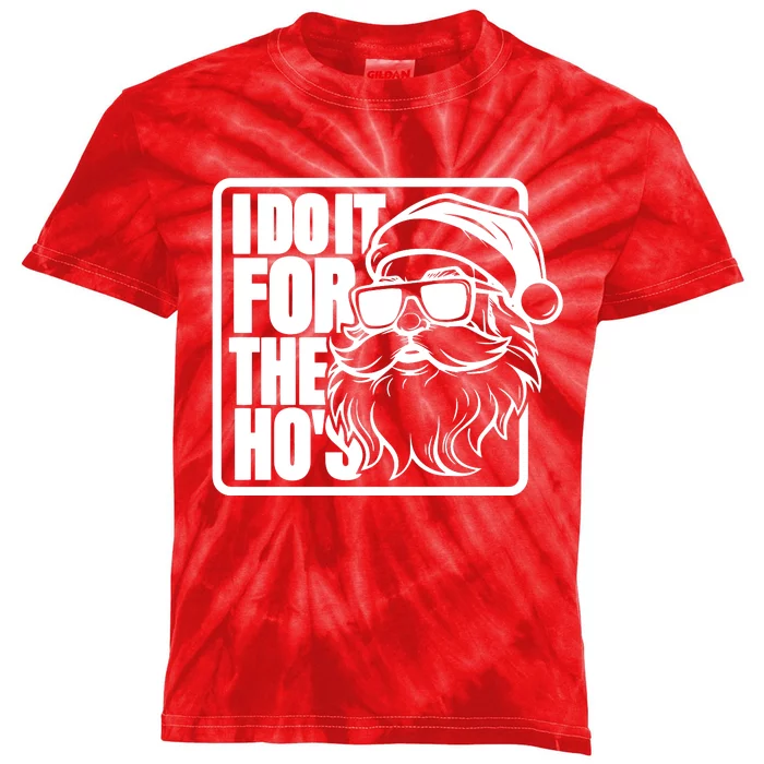 I Do It For The Hos Santa Claus Shades St Nick Christmas Kids Tie-Dye T-Shirt