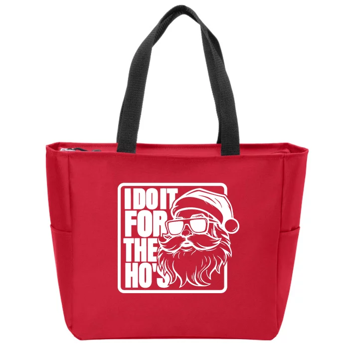 I Do It For The Hos Santa Claus Shades St Nick Christmas Zip Tote Bag