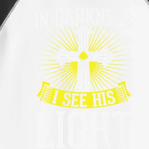 In Darkness I See His Light Christian Easter Gift Toddler Fine Jersey T-Shirt