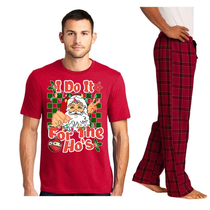 I Do It For The Hos Santa Claus Christmas Lights Pajama Set