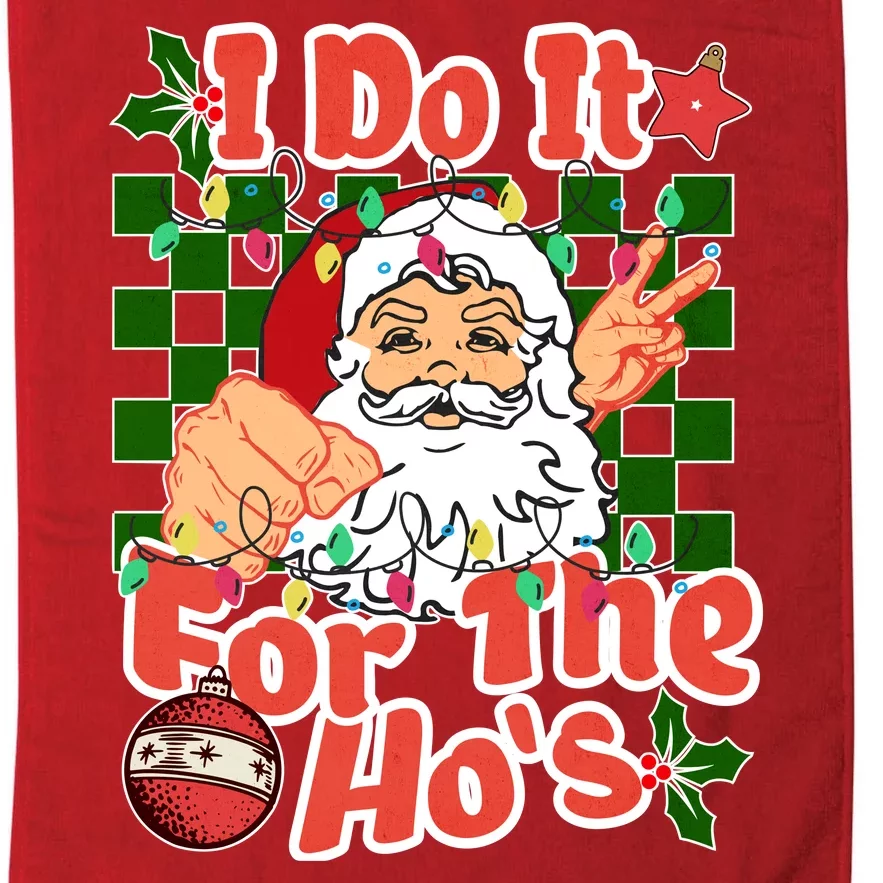 I Do It For The Hos Santa Claus Christmas Lights Platinum Collection Golf Towel