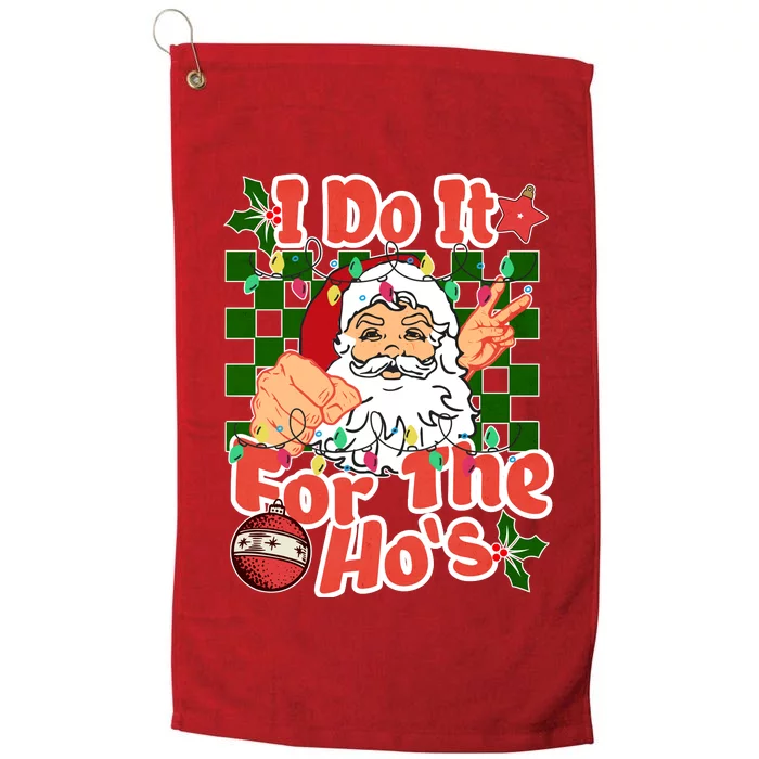 I Do It For The Hos Santa Claus Christmas Lights Platinum Collection Golf Towel