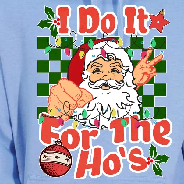 I Do It For The Hos Santa Claus Christmas Lights Unisex Surf Hoodie