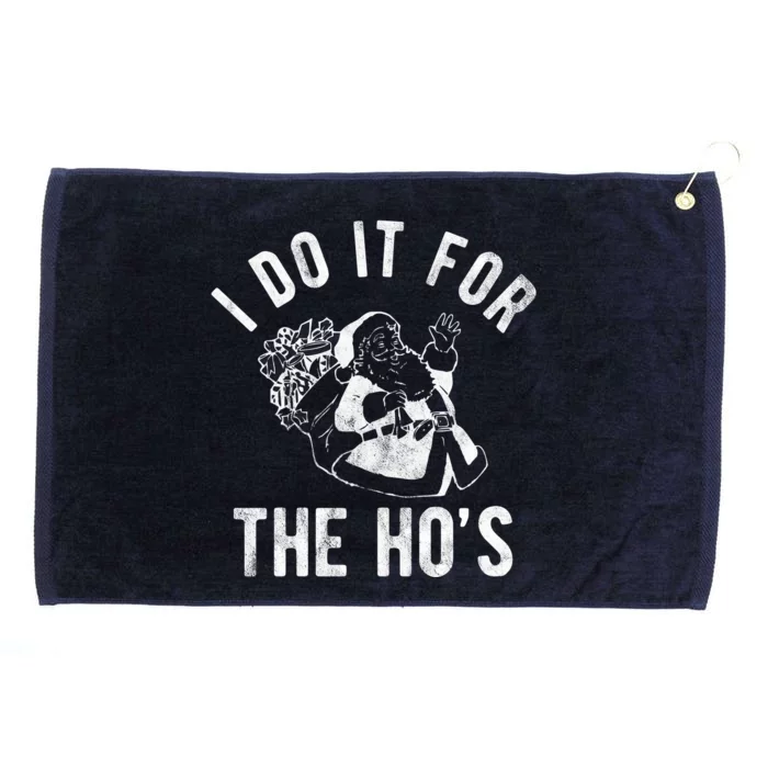 I Do It For The Hos Funny Santa Claus Christmas Holiday Grommeted Golf Towel