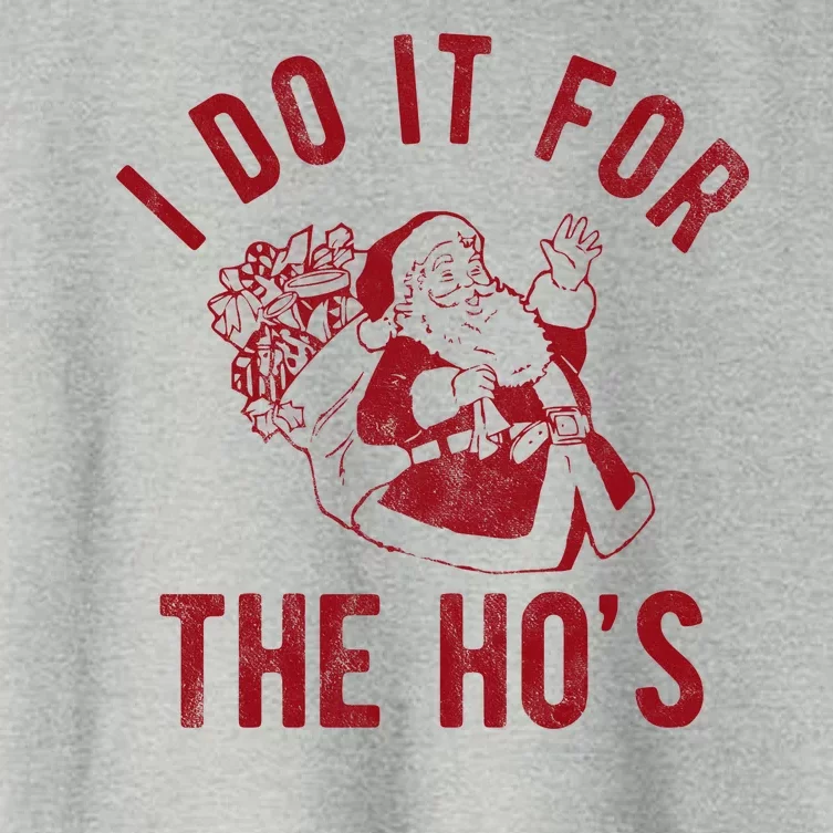 I Do It For The Hos Funny Santa Claus Christmas Holiday Women's Crop Top Tee