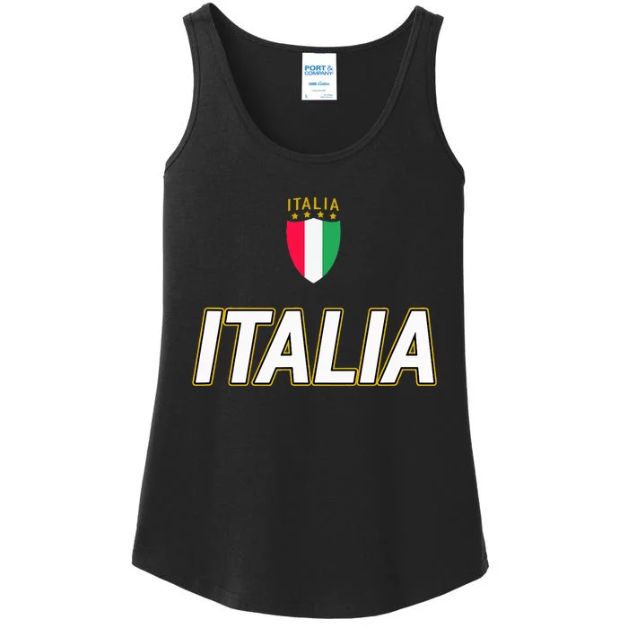 Italia Design Italian Soccer Jersey Style Italy Pride Ladies Essential Tank