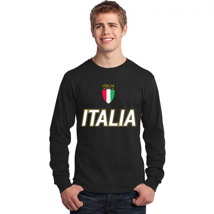 Italia Design Italian Soccer Jersey Style Italy Pride Tall Long Sleeve T-Shirt