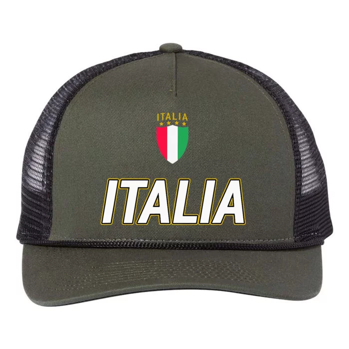 Italia Design Italian Soccer Jersey Style Italy Pride Retro Rope Trucker Hat Cap