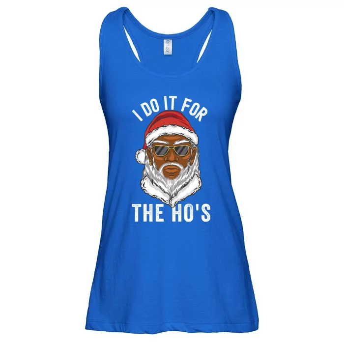 I Do It For The Hos Christmas African American Santa Black Ladies Essential Flowy Tank