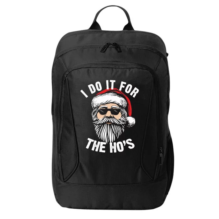 I Do It For The Hos Christmas African American Santa Black City Backpack