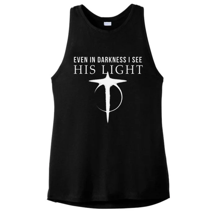 In Darkness I See His Light Jesus Christian S Gift Ladies Tri-Blend Wicking Tank