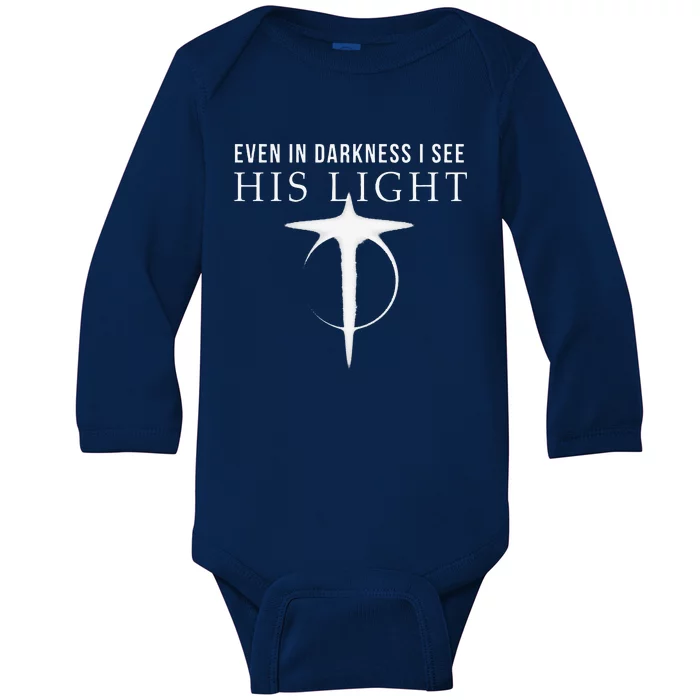 In Darkness I See His Light Jesus Christian S Gift Baby Long Sleeve Bodysuit