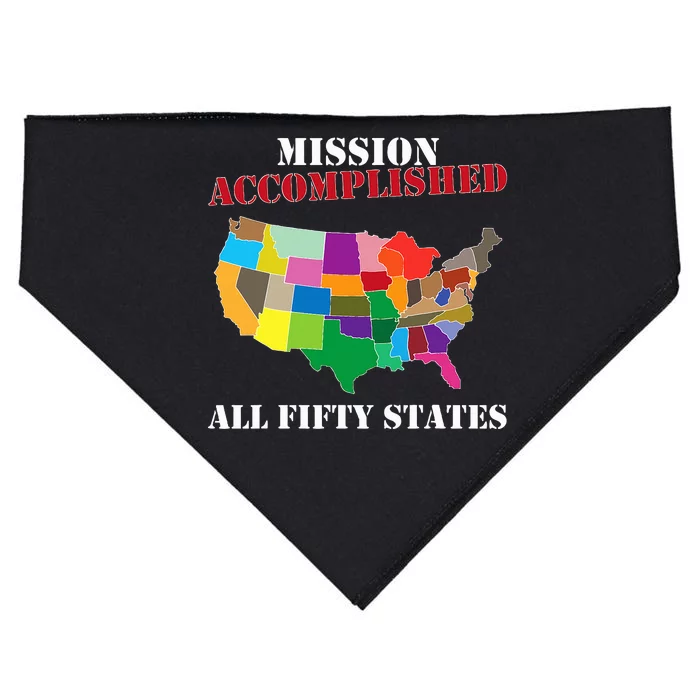 I Did It! Visit All 50 Usa States Gift Mission Accomplished USA-Made Doggie Bandana