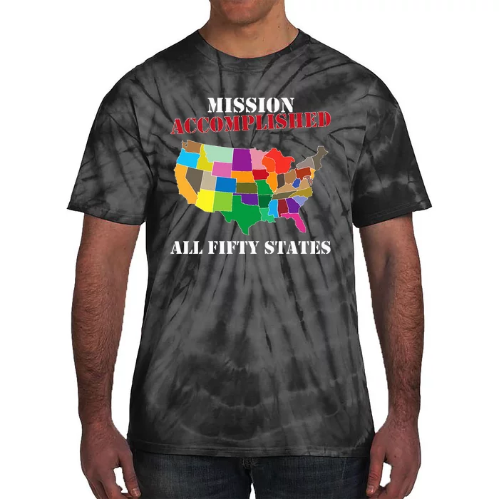 I Did It! Visit All 50 Usa States Gift Mission Accomplished Tie-Dye T-Shirt