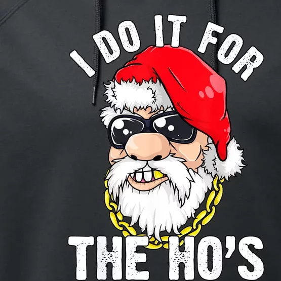 I Do It For The Hos Ho S Fun Inappropriate Xmas Gift Performance Fleece Hoodie