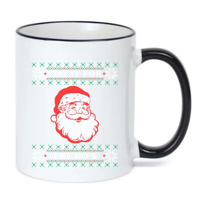 I Do It For The Hos Ugly Christmas Sweater Inappropriate Funny Gift Black Color Changing Mug