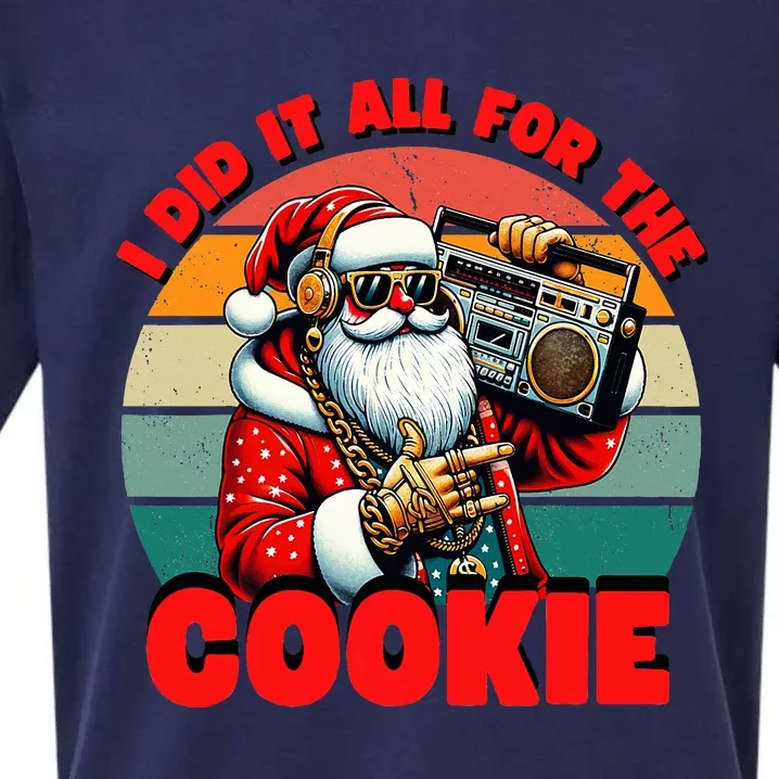 I Did It All For The Cookie Funny Santa Christmas Sueded Cloud Jersey T-Shirt