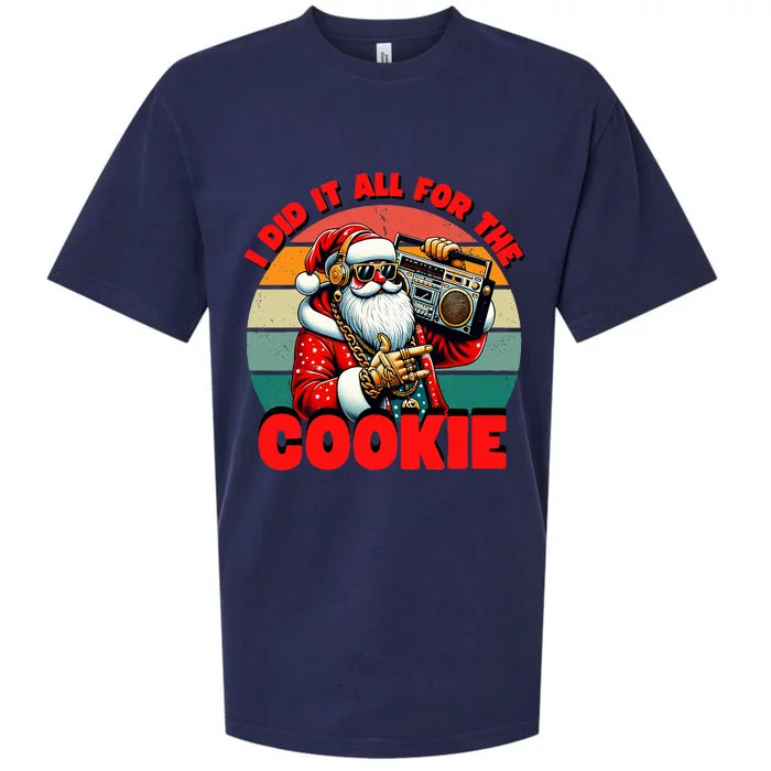 I Did It All For The Cookie Funny Santa Christmas Sueded Cloud Jersey T-Shirt