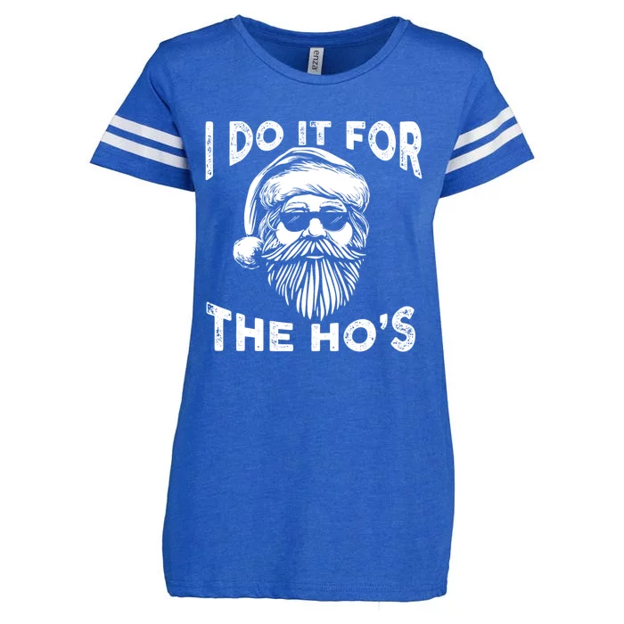 I Do It For The Hos Funny Christmas Santa Cool Sun Glasses Cute Gift Enza Ladies Jersey Football T-Shirt