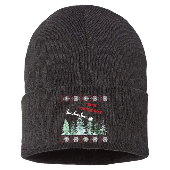 I Do It For The Hos Christmas Sustainable Knit Beanie