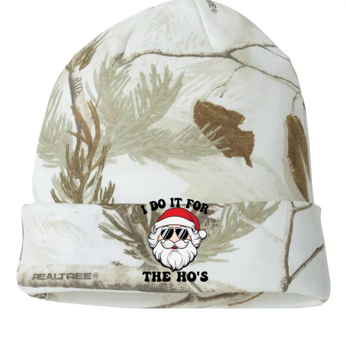 I Do It For The Hos Santa With Sunglasses Christmas Design Gift Kati - 12in Camo Beanie