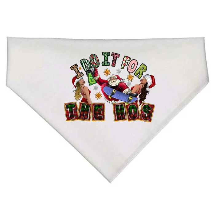 I Do It For The Hos Cool Santa Christmas Costume Gift USA-Made Doggie Bandana