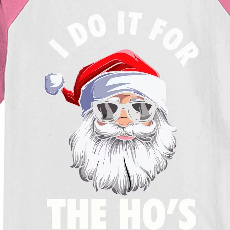 I Do It For The HoS Funny Inappropriate Christmas Kids Colorblock Raglan Jersey