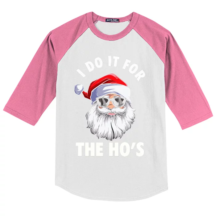 I Do It For The HoS Funny Inappropriate Christmas Kids Colorblock Raglan Jersey