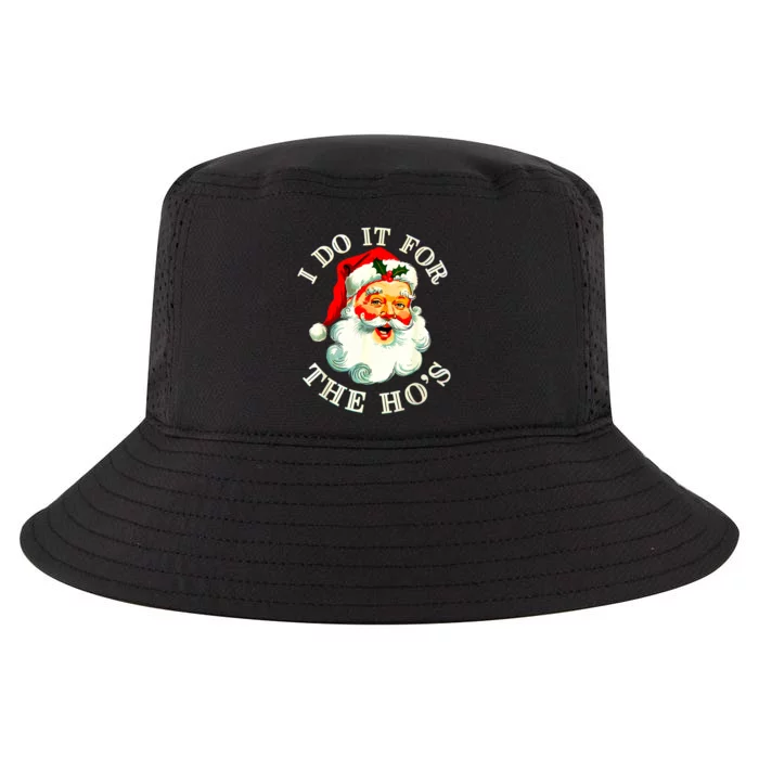 I Do It For The Hos Funny Inappropriate Christmas Santa Face Cool Comfort Performance Bucket Hat