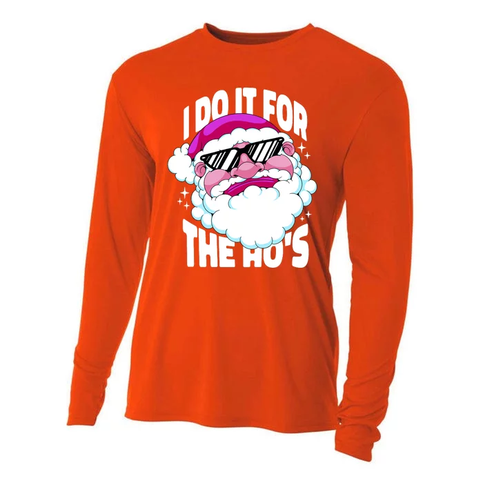 I DO It For The Ho's Funny Santa Claus Cooling Performance Long Sleeve Crew