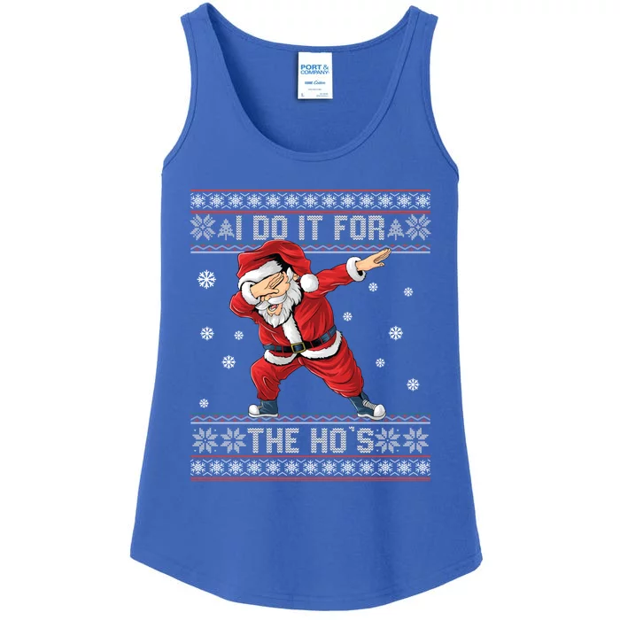 I Do It For The Hos Dabbing Santa Ugly Christmas Gift Ladies Essential Tank