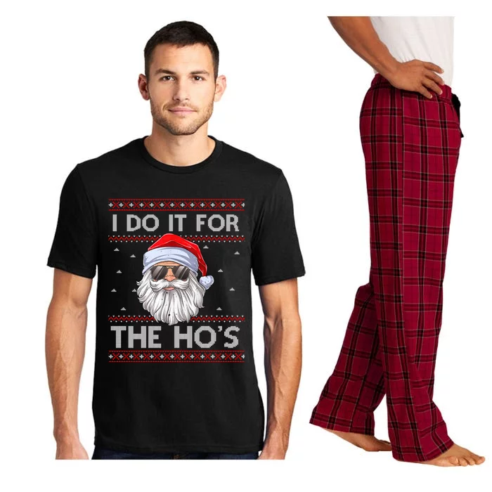 I Do It For The Ho's Santa Matching Ugly Christmas Sweater Great Gift Pajama Set