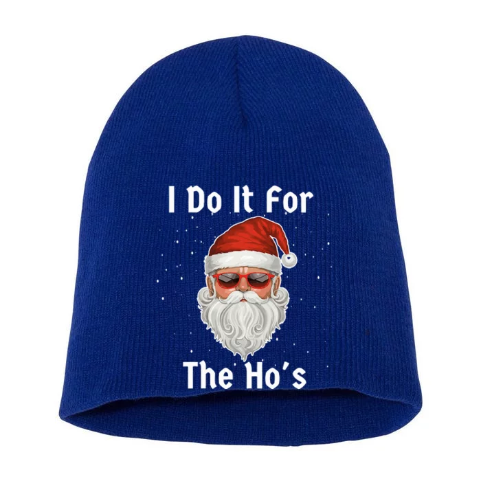 I Do It For The Ho's Funny  Inappropriate Christmas Santa Short Acrylic Beanie