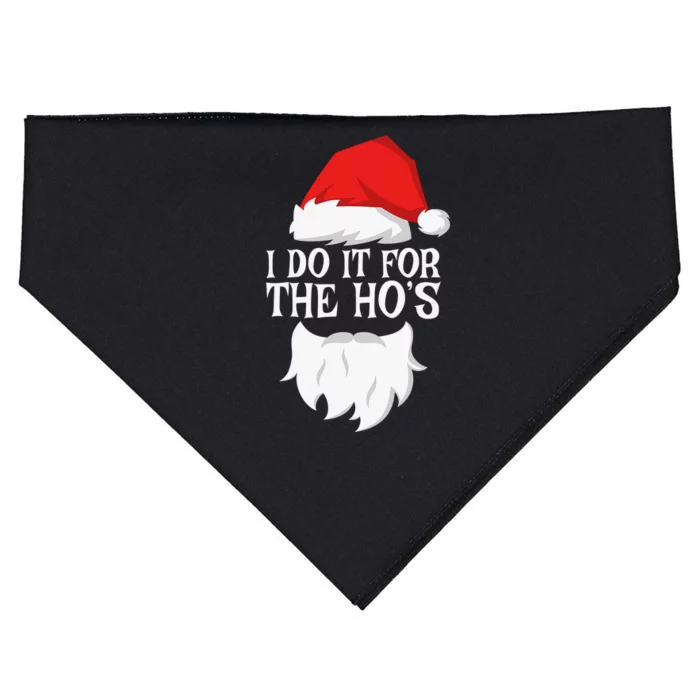 I Do It For The Ho's  Santa Christmas USA-Made Doggie Bandana