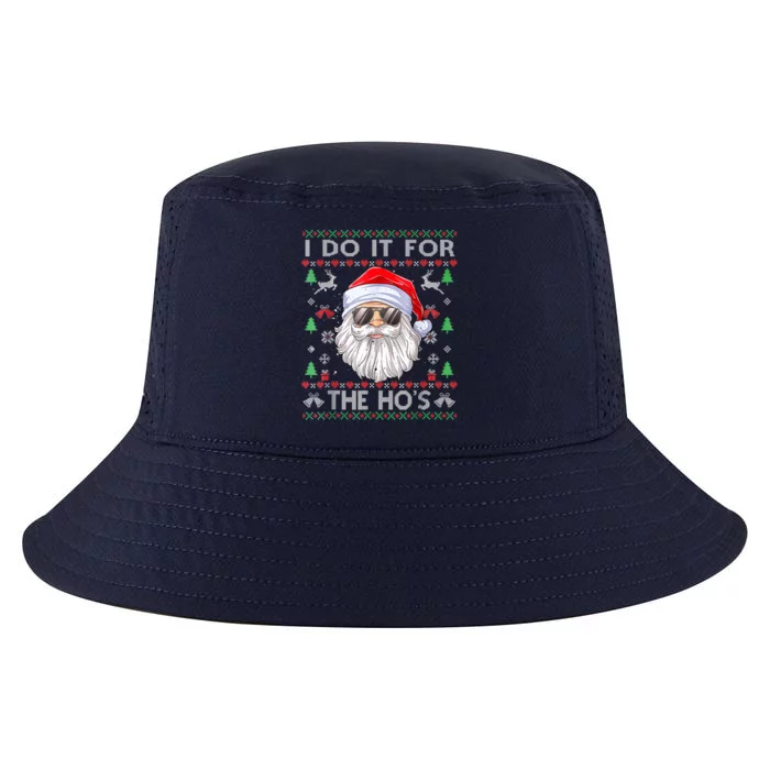 I Do It For The HoS Funny Santa Ugly Christmas Sweater Gift Cool Comfort Performance Bucket Hat