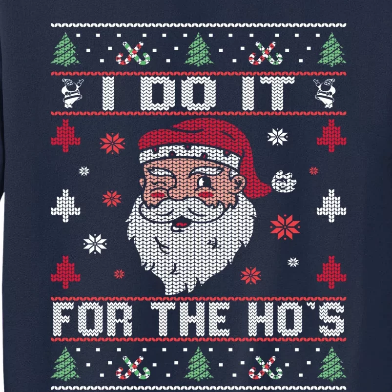 I Do It For The Ho's, Rude Offensive Christmas Santa Sweater Tall Sweatshirt